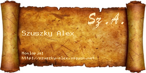 Szuszky Alex névjegykártya