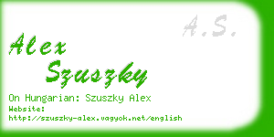 alex szuszky business card